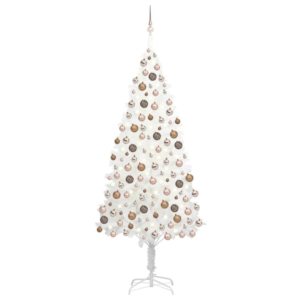 Vidaxl Artificial Pre-Lit Christmas Tree With Ball Set Artificial Tree White
