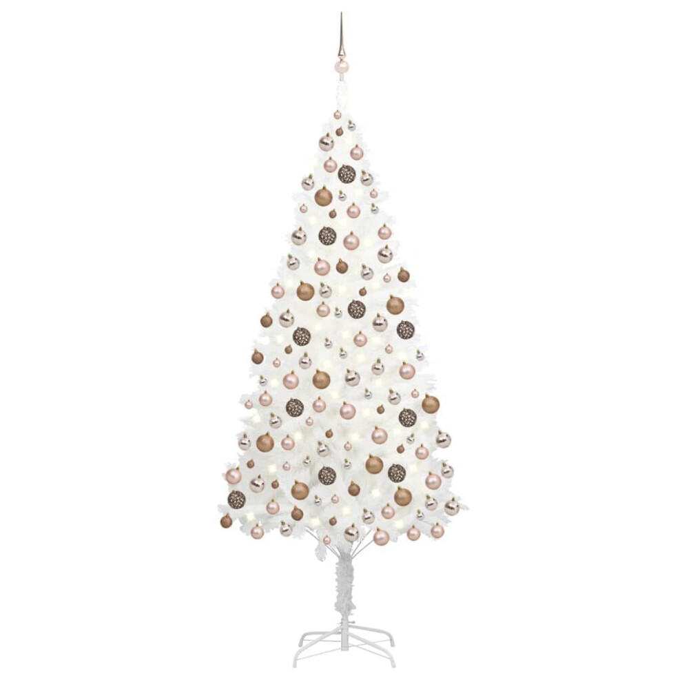 Vidaxl Artificial Pre-Lit Christmas Tree With Ball Set Artificial Tree White