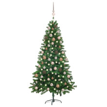 vidaXL Artificial Pre-lit Christmas Tree with Ball Set Artificial Tree Green