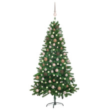 vidaXL Artificial Pre-lit Christmas Tree with Ball Set Artificial Tree Green