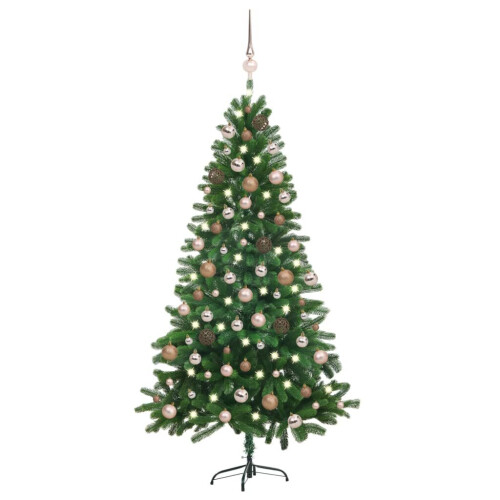 VidaXL vidaXL Artificial Pre-lit Christmas Tree with Ball Set Artificial Tree Green