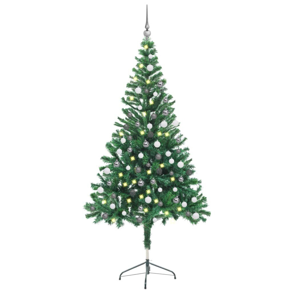 Vidaxl Artificial Pre-Lit Christmas Tree With Ball Set Xmas Tree 380 Branches
