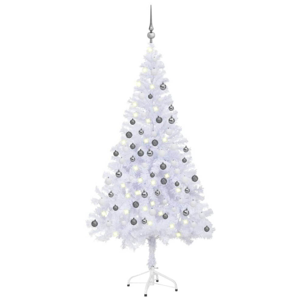 Vidaxl Artificial Pre-Lit Christmas Tree With Ball Set Xmas Tree 620 Branches