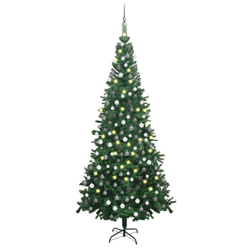 Vidaxl Artificial Pre-Lit Christmas Tree With Ball Set Artificial Tree L Green