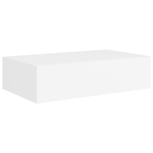 VidaXL vidaXL Wall-mounted Drawer Shelf White MDF Wall CabinetFloating Shelf Set 1