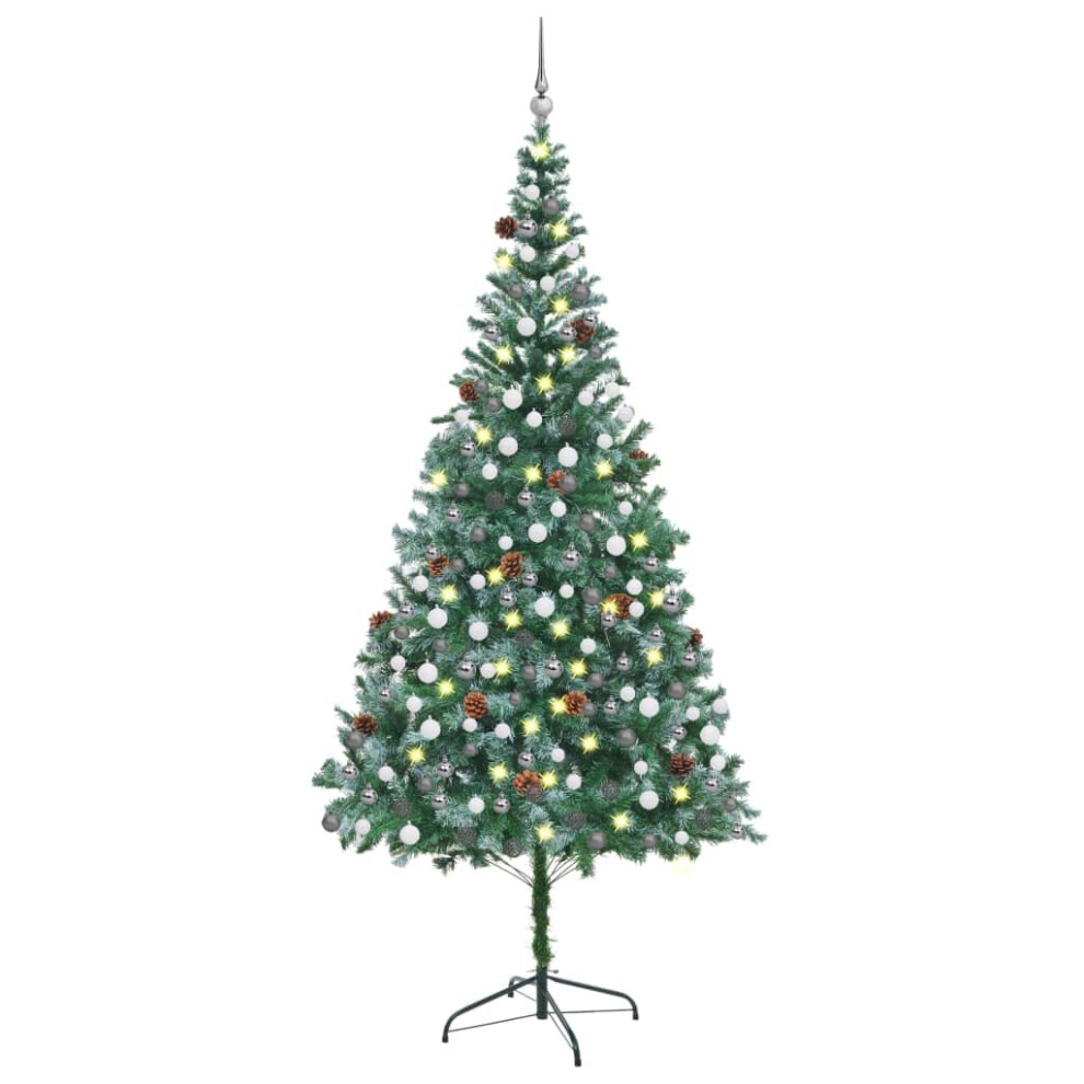 Vidaxl Artificial Pre-Lit Christmas Tree With Ball Set Xmas Tree Pinecones