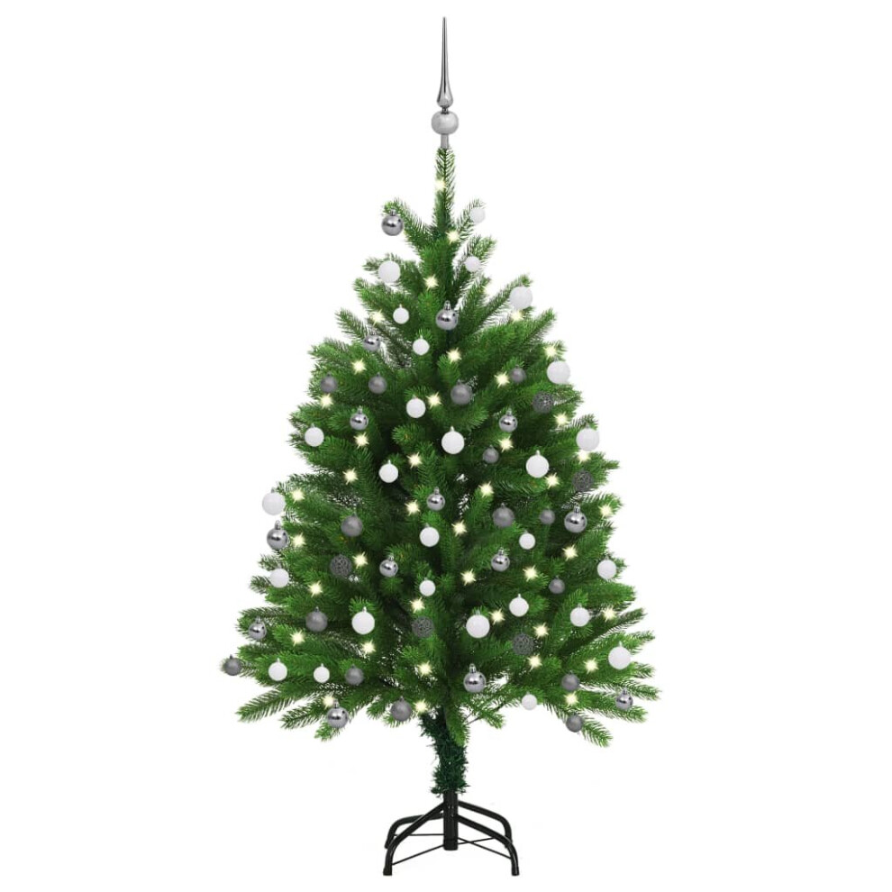 Vidaxl Green Artificial Pre-Lit Christmas Tree With Ball Set Artificial Tree