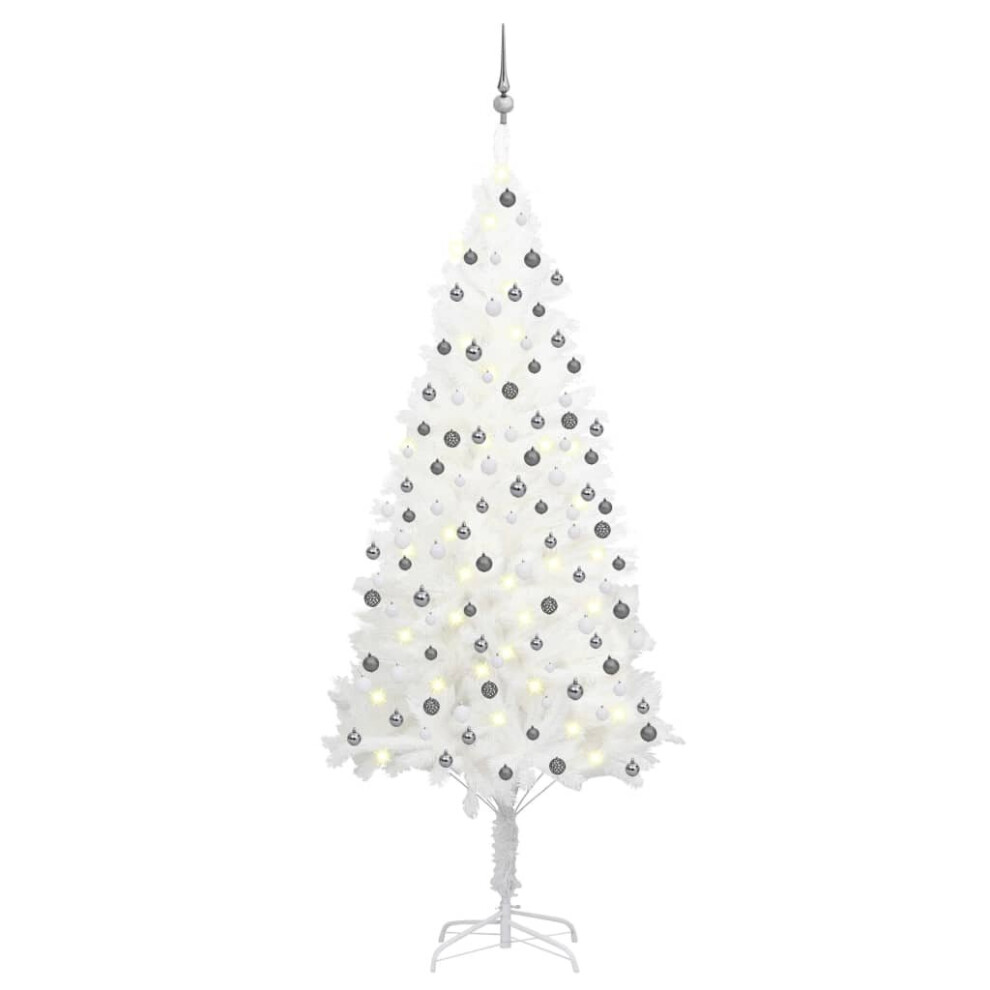 vidaXL Artificial Pre-lit Christmas Tree with Ball Set Artificial Tree White