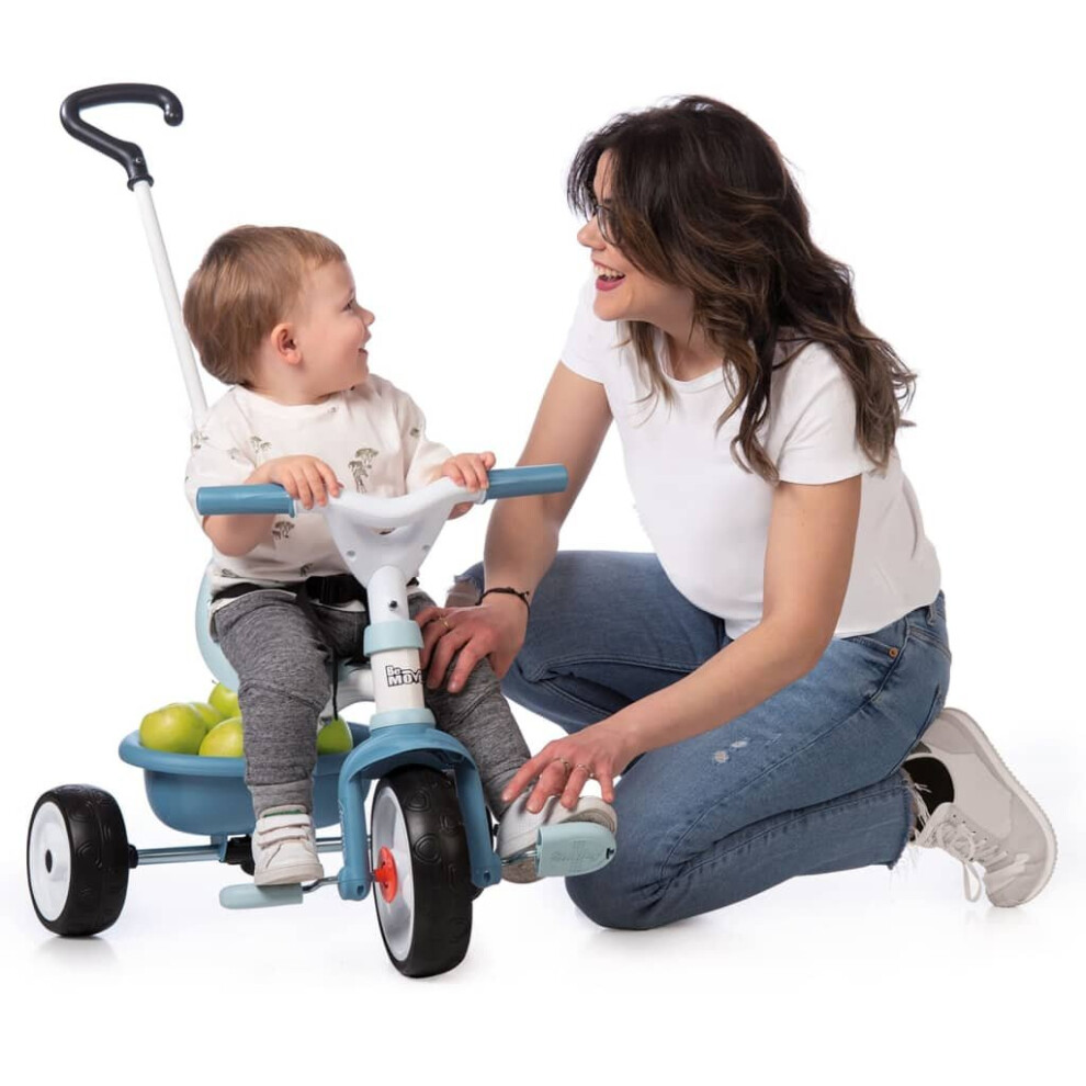 Smoby 2-In-1 Baby Tricycle Outdoor Kids Children Ride On Riding Toy Set Blue