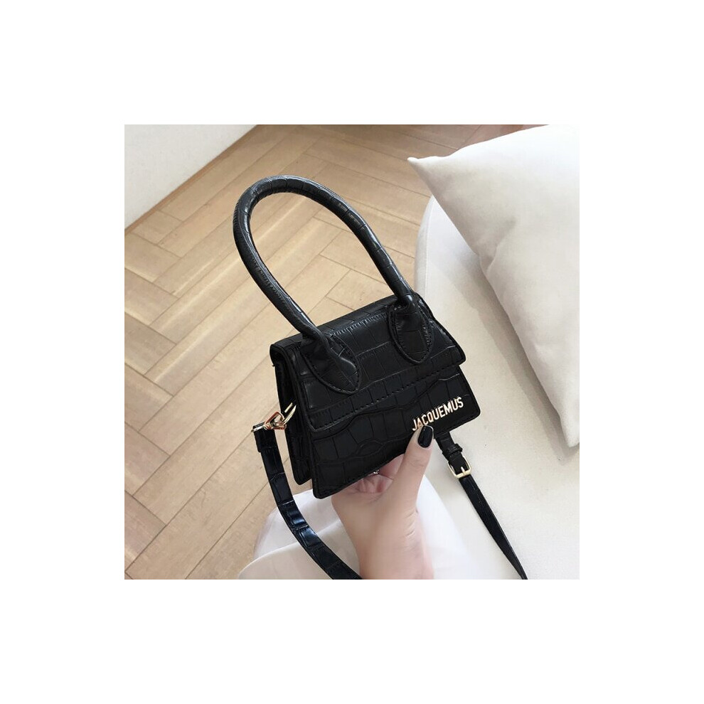 (black China, 15X6X11cm) Sac Luxuy Brand PU Leather Shoulder Bag Women Handbag 2021 Fashion Letter Design Mini Crossbody Bag Office Lady Tote Small Pu