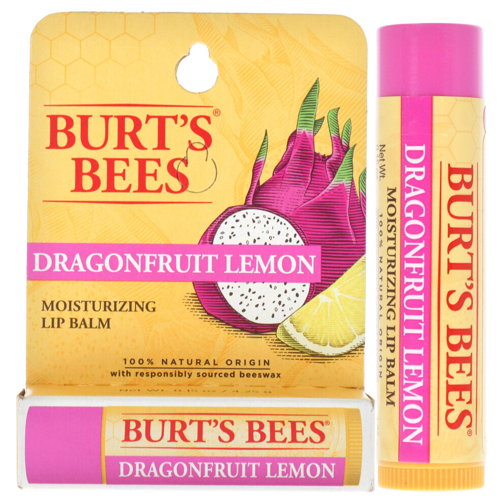 Burts Bees Dragonfruit Lemon Moisturizing Lip Balm for Unisex 0.15 oz Lip Balm