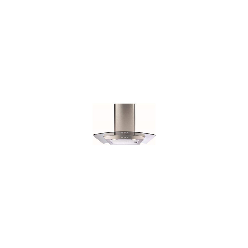 CDA ECP62SS 60cm Curved Glass Chimney Cooker Hood : Stainless Steel