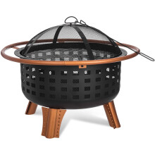 Luxury Decorative Copper Effect Fire Pit Brazier BBQ Garden Outdoor, Best