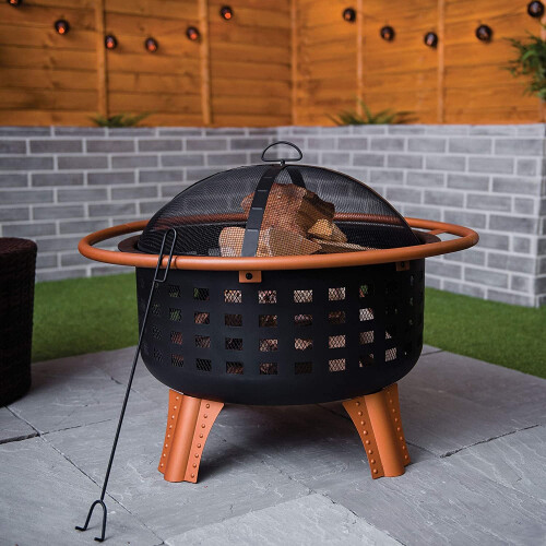 Luxury Decorative Copper Effect Fire Pit Brazier BBQ Garden Outdoor, Best 2