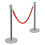 Costway 6 Polished Steel Queue Rope Barrier Posts Stands Crowd Control Stanchion 1.5M 12