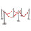 Costway 6 Polished Steel Queue Rope Barrier Posts Stands Crowd Control Stanchion 1.5M 1