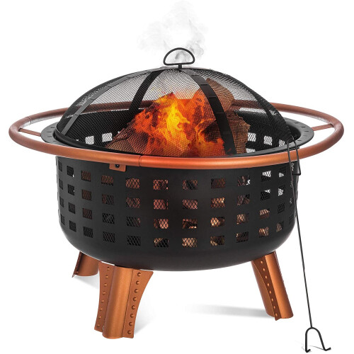 Luxury Decorative Copper Effect Fire Pit Brazier BBQ Garden Outdoor, Best 1