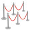 Costway 6 Polished Steel Queue Rope Barrier Posts Stands Crowd Control Stanchion 1.5M 14