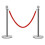 Costway 6 Polished Steel Queue Rope Barrier Posts Stands Crowd Control Stanchion 1.5M 10