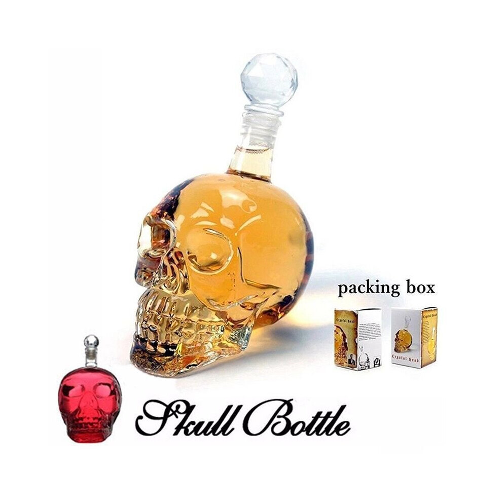 Skull Vodka Bottle Creative Glass Bottle Whiskey Home Drinking Party Decanter 