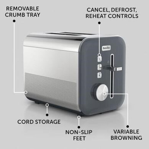 Breville High Gloss 2 Slice Toaster : Grey 2