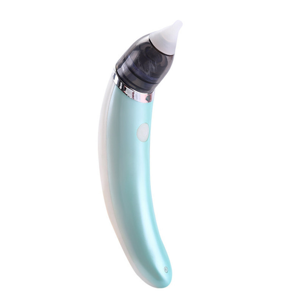 (Cyan) Electric Baby Silicone Nasal Aspirator Vacuum Sucker Nose Mucus Snot Cleaner Cyan
