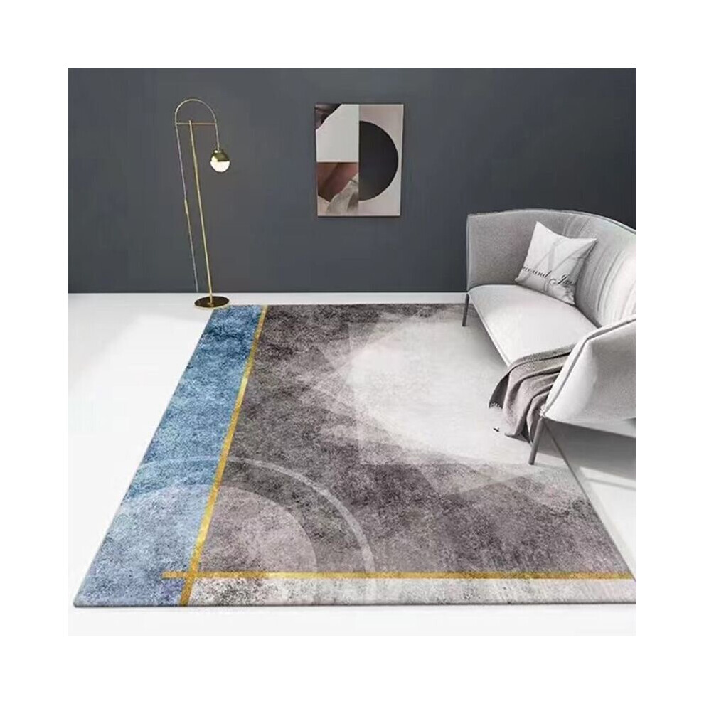(Gray White) Carpet Living Room Kitchen Bedroom Rug Anti-slip Floor Protection Home Decor