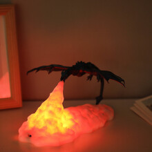 (B) 3D Printed Fire Breathing Dragon Shape Lamp Night Light