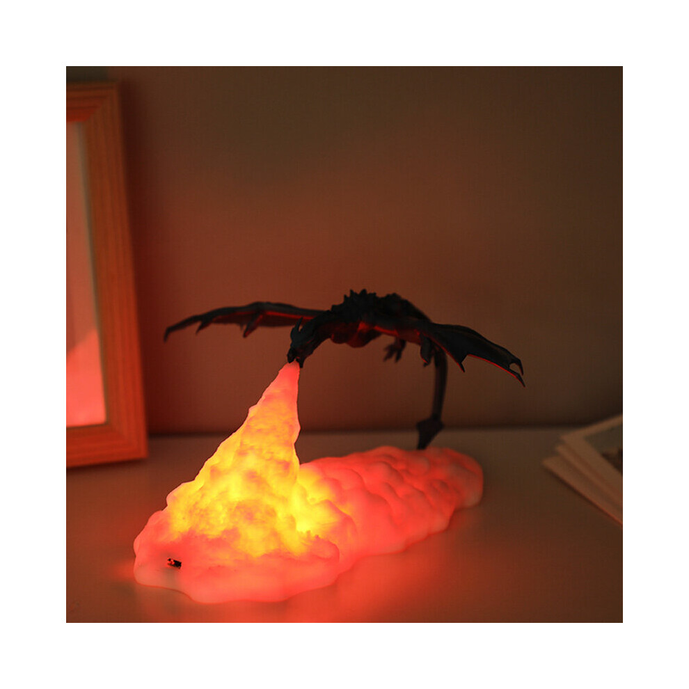 (B) 3D Printed Fire Breathing Dragon Shape Lamp Night Light