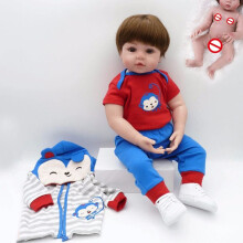 (All Silicone-48cm) Reborn Toddler Boy Soft Silicone Bebe Doll Toy For Girls