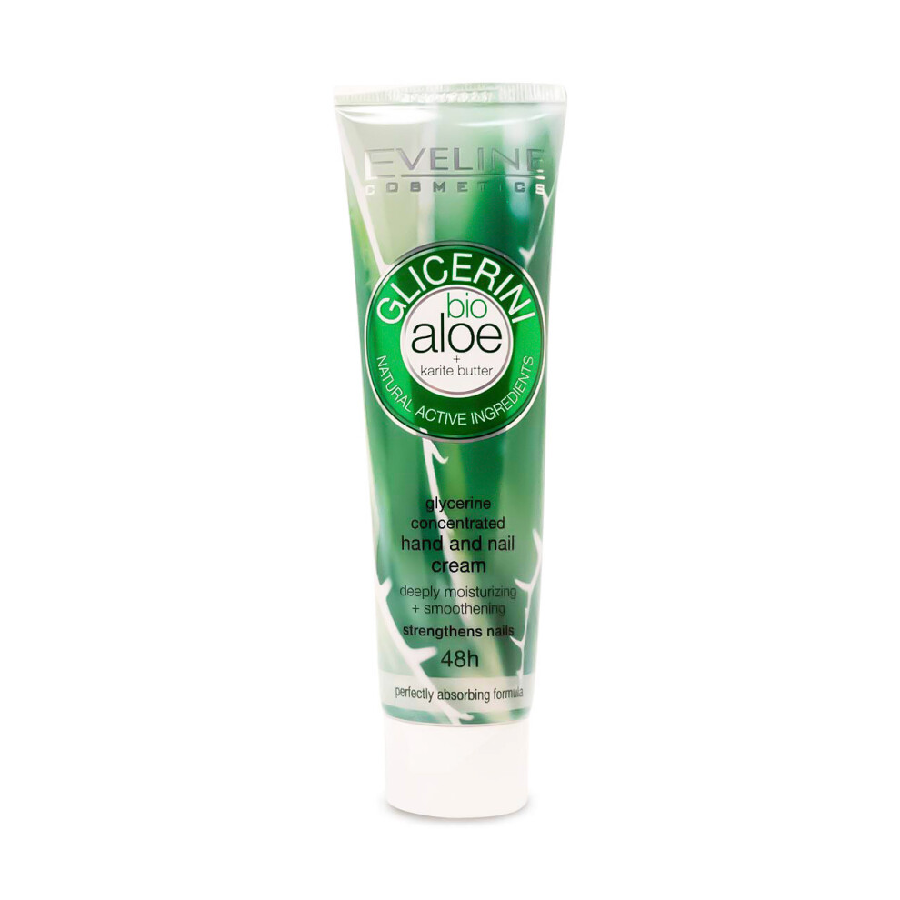 Eveline Cream Cosmetics Glycerine Hand & Nail With Aloe Vera 100Ml | Deep Moisturising, 48-Hour Protection, Shea Butter & Panthenol
