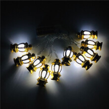 (White, 1.65m-10LEDS) Ramadan Eid Mubarak Lantern LED Fairy String Light Islam Muslim Hanging Decor