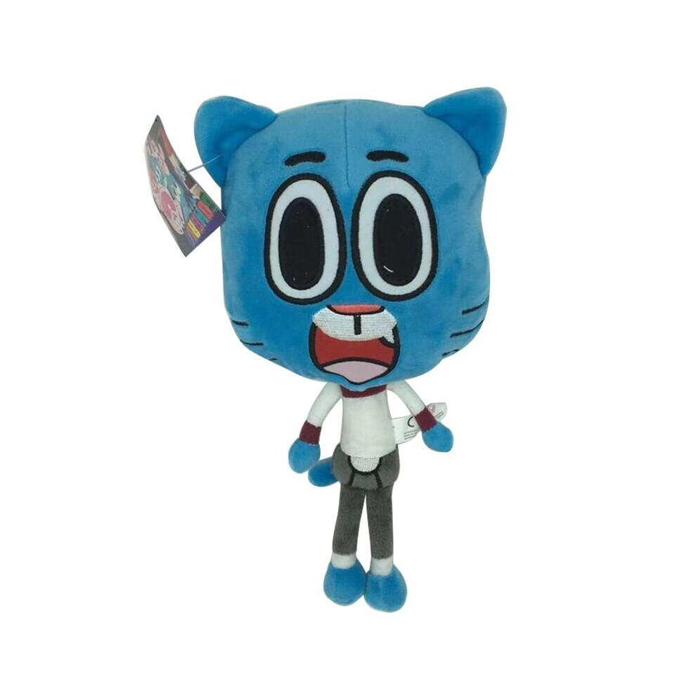 (Blue) 9.84" The Amazing World Of Gumball Darwin Plush Toy Soft Stuffed Doll Kids Gift Blue