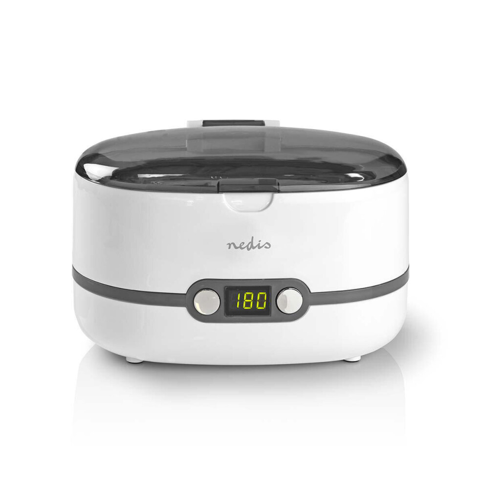 Nedis 600ml Ultrasonic Cleaner Ultra Sonic Bath Jewellery Cleaning Tank with Digital Timer