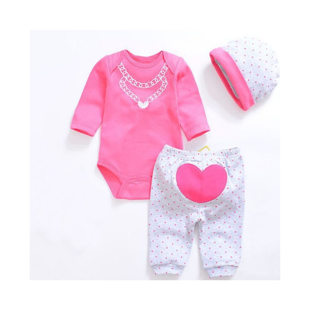(#9 Heart) 22''-23'' Reborn Baby Girl Boy Lifelike Baby Dolls Romper Dress Clothes for Doll