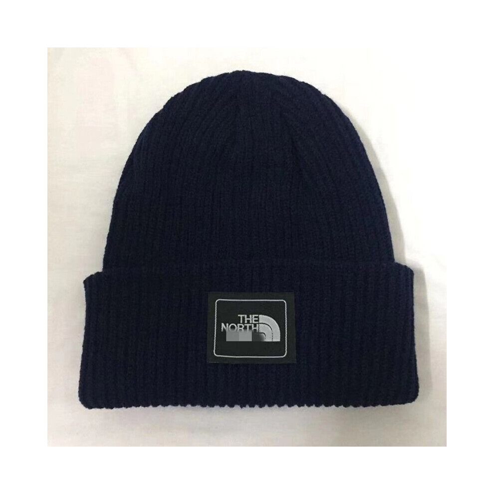 (Navy ) Cuff Beanie Plain Knit Hat Winter Solid Cap Slouchy Skull Ski Warm Men Woman Blue