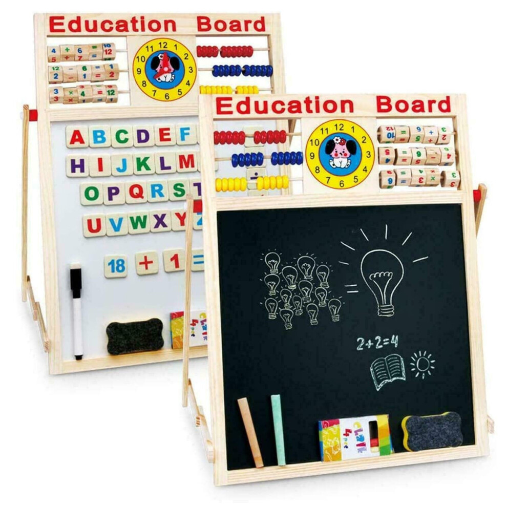 Kids Easel -Wooden Blackboard Whiteboard Childrens Drawing Art  Board