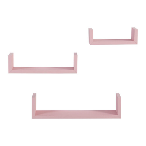 Spot On Dealz Set of 3 U Shape Floating Wall Shelf Storage Display Blush G-0247 2