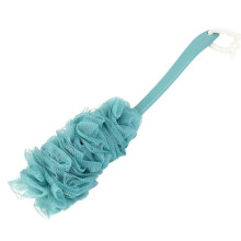 (Blue) Long Handle Bath Body Back Shower Brush Loofah Scrubber Massage Clean Portable