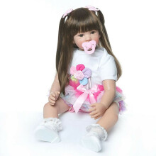 Reborn Baby Dolls 24 "silikónové vinylové skutočné dlhé vlasy bábiky dievča darčeky hračky