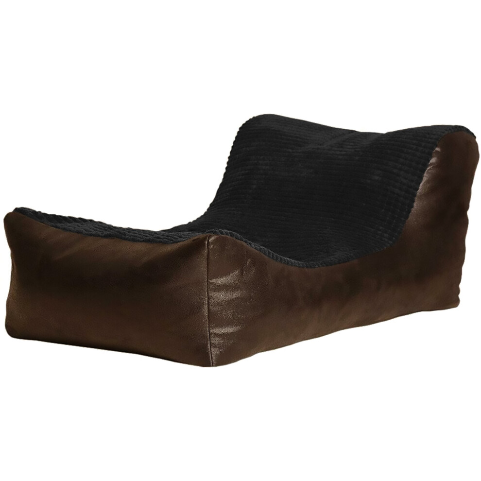 (Black, Chocolate) Large Comfortable Fabric Lounger Bean Bag