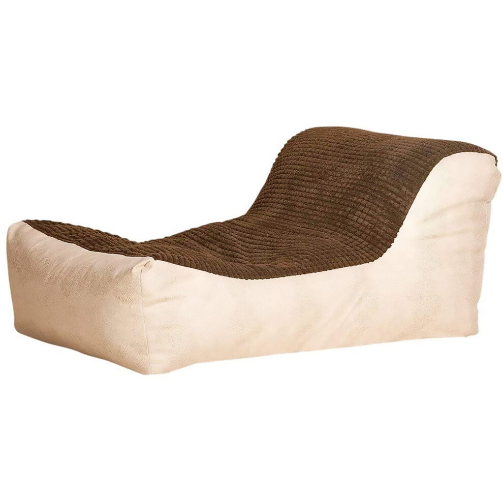 (Mocha, Ivory) Large Comfortable Fabric Lounger Bean Bag