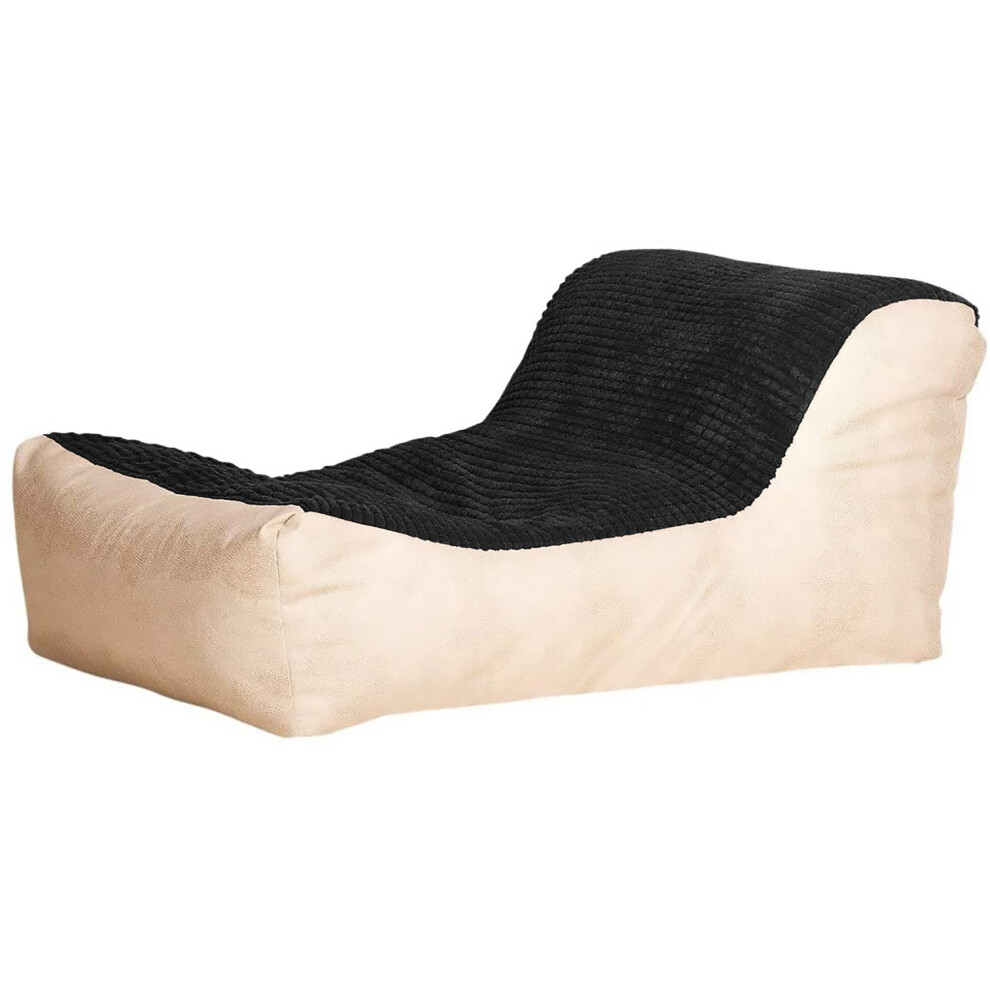 (Black, Ivory) Large Comfortable Fabric Lounger Bean Bag