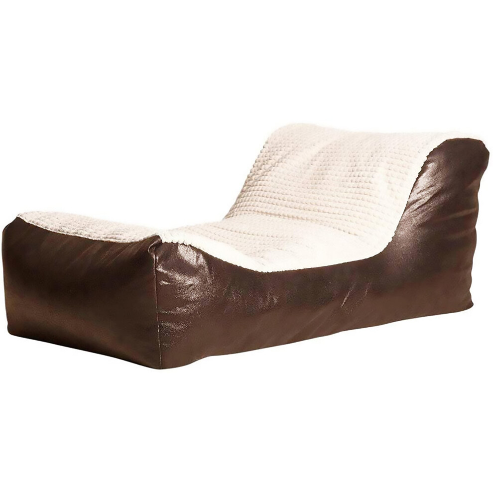 (Stone, Chocolate) Large Comfortable Fabric Lounger Bean Bag