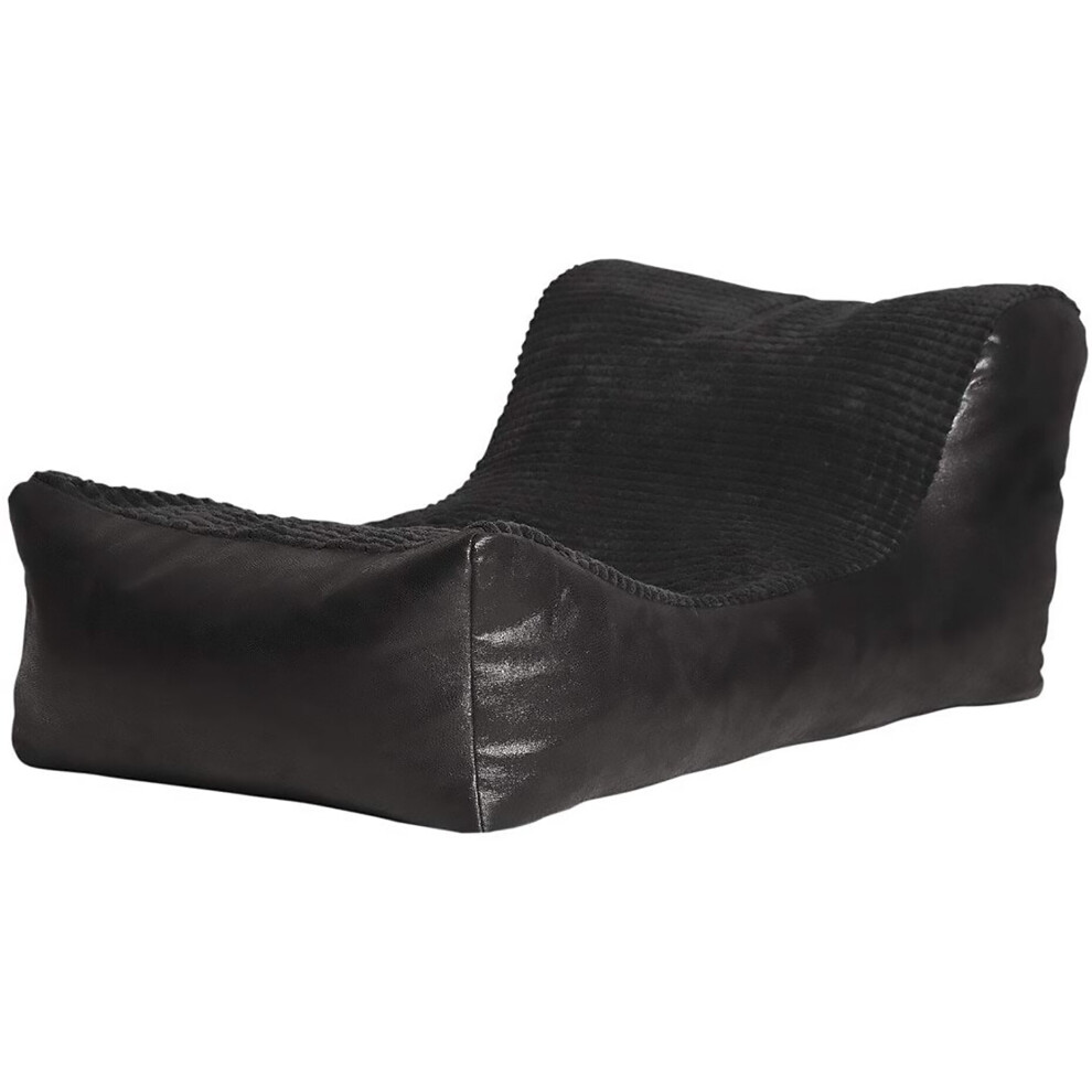 (Black, Black) Large Comfortable Fabric Lounger Bean Bag