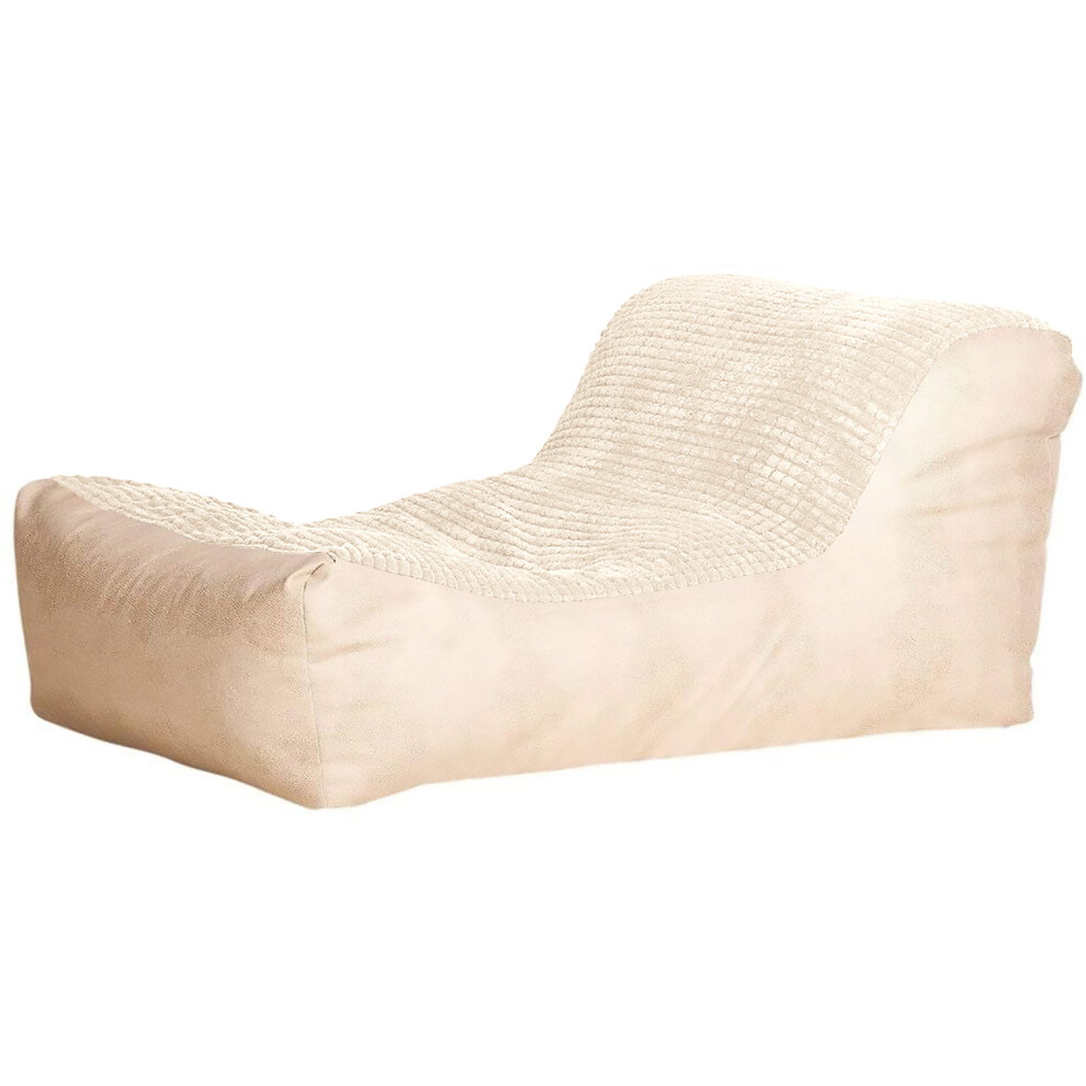 (Stone, Ivory) Large Comfortable Fabric Lounger Bean Bag