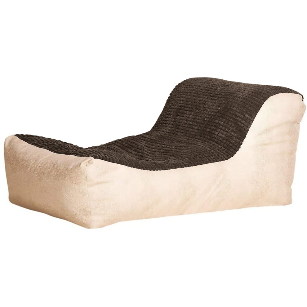 (Charcoal, Ivory) Large Comfortable Fabric Lounger Bean Bag