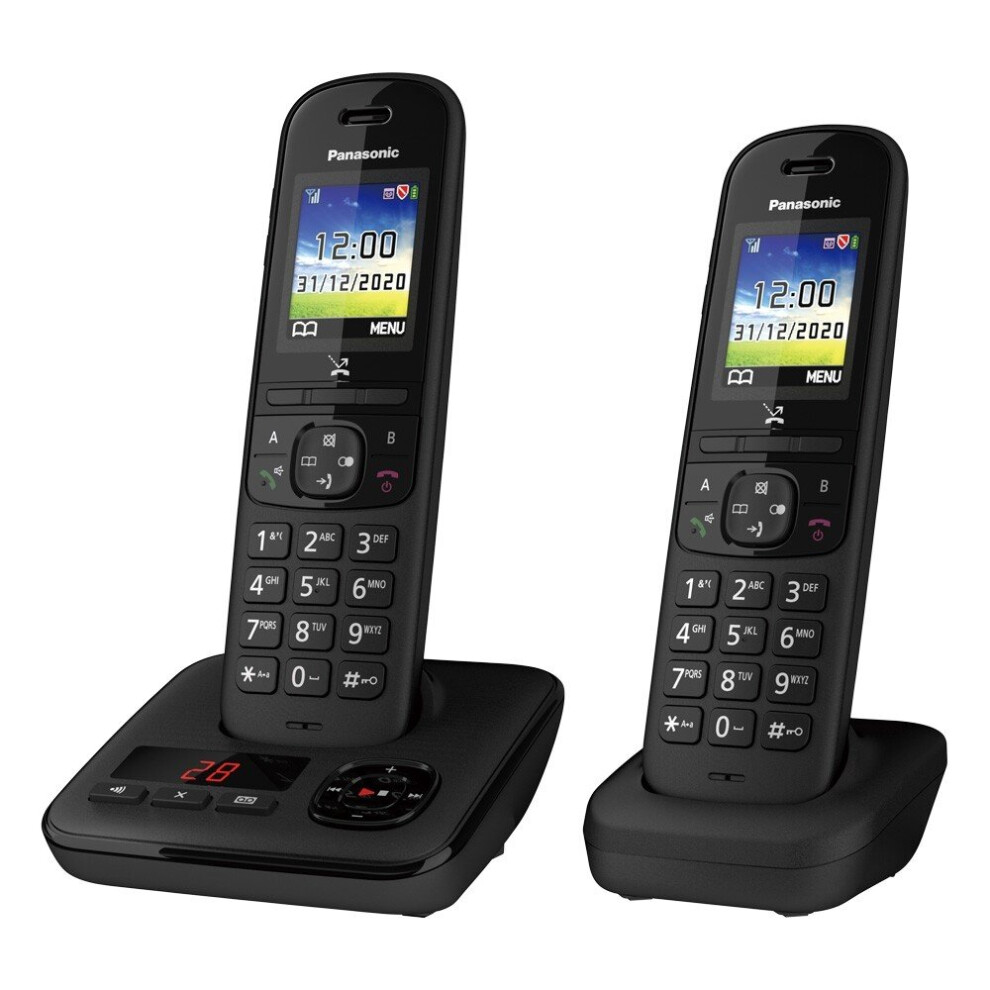 (2) Panasonic KX-TGH723EB Digital Cordless Telephone