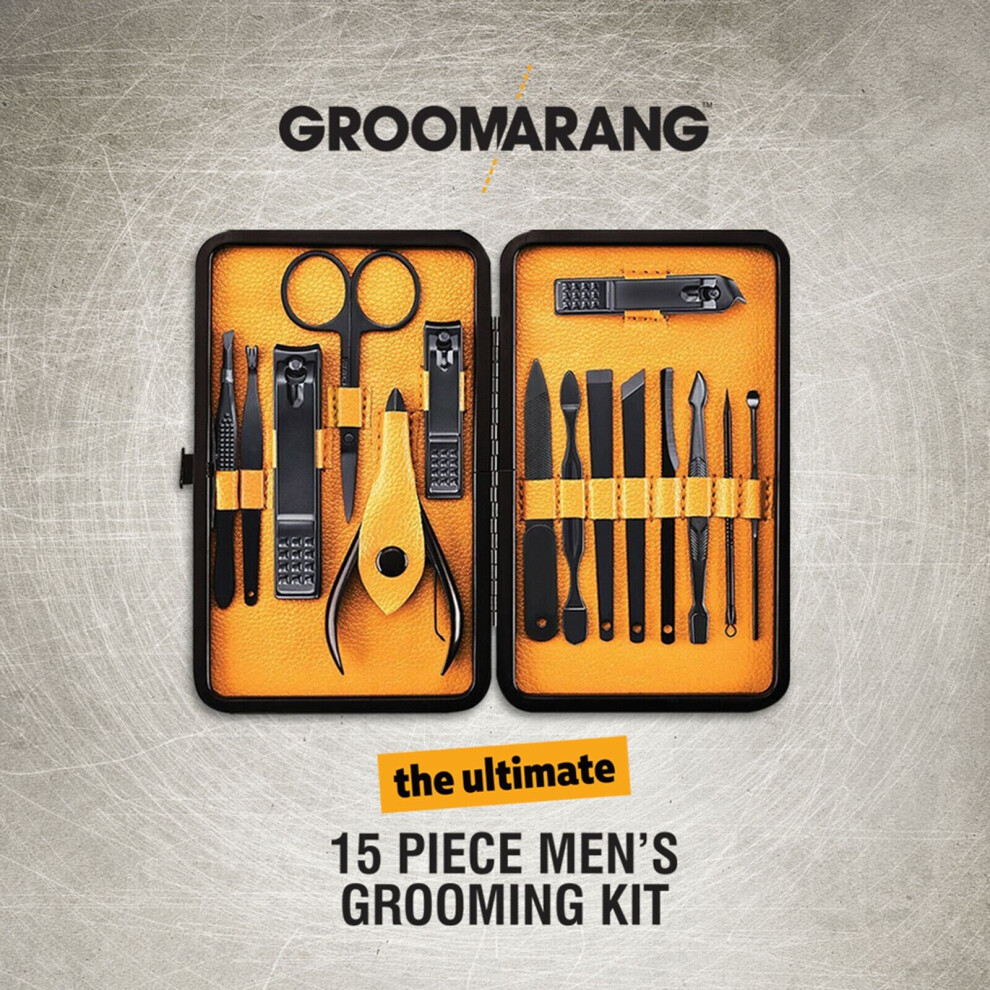 Groomarang 15 Piece Professional Stainless Steel Manicure Set