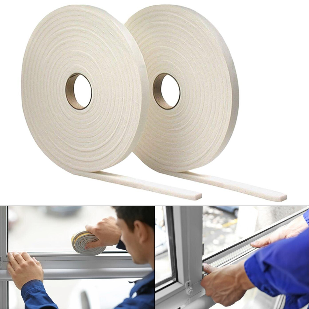 2 x 5m Window Door Draught Excluder Foam Tape Weather Strip Draft Insulation UK